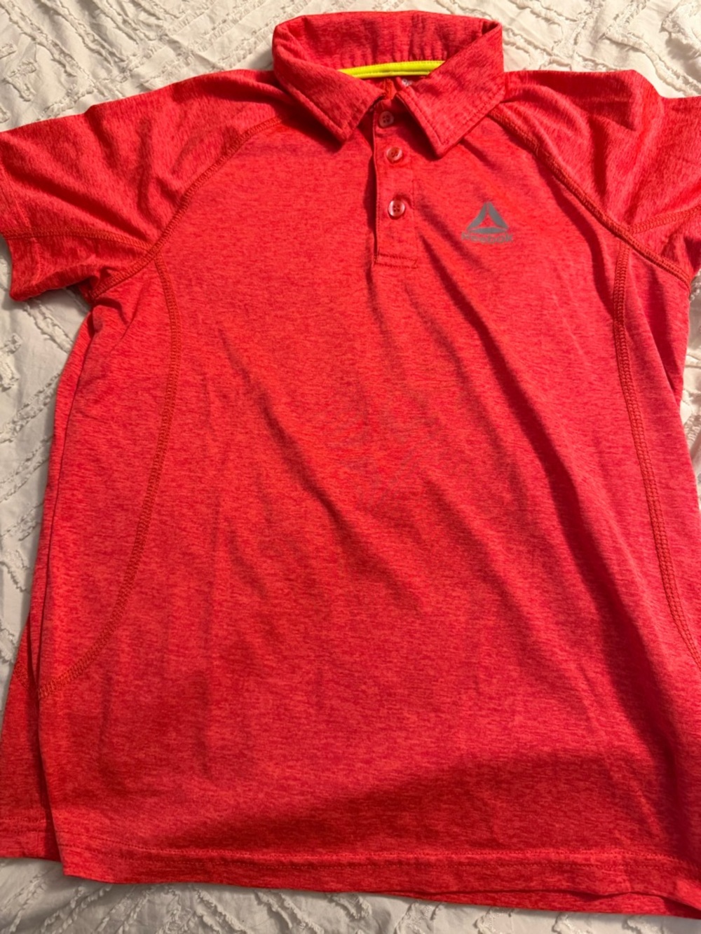 Reebok youth  Red Heather Polo Performance Shirt